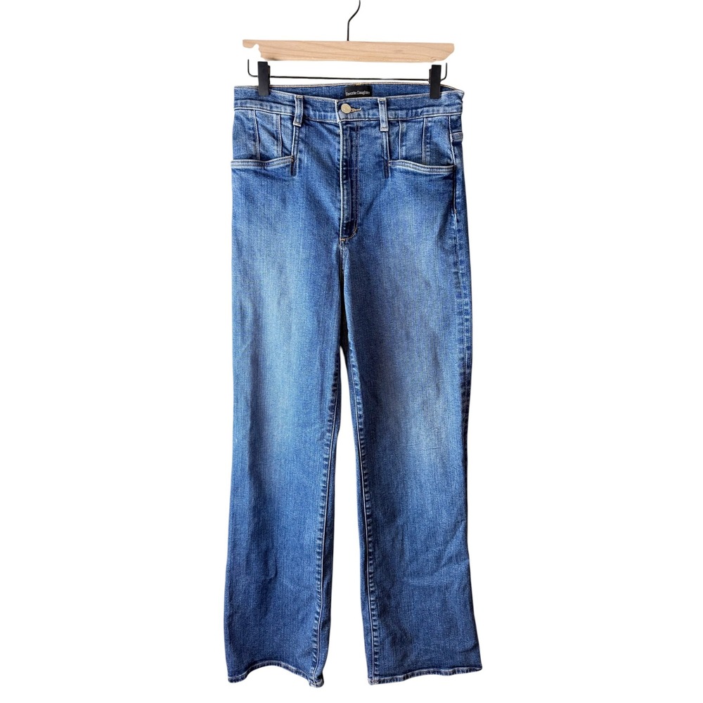 Favorite Daughter The Jordie High Rise Wide‎ Leg Pleated Front Denim Jeans 28